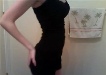 Slender girlfriend undressing in the bathroom <!-- width=
