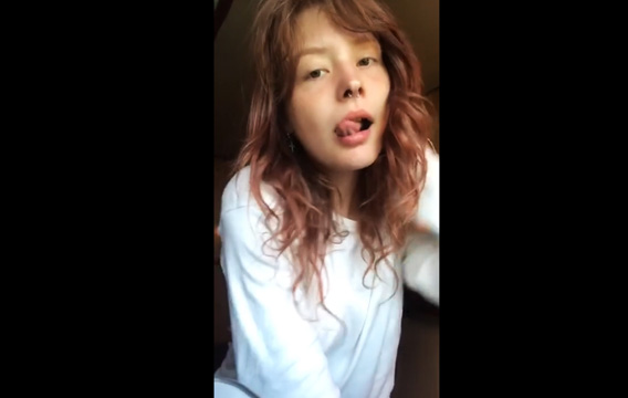 Naked girl started taking bong rips in bathtub <!-- width=