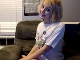 Cute blonde undressing and stretch her holes <!-- width=