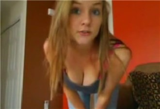 Beautiful Blonde GF Teases and Plays on Webcam