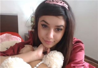 Cute princess masturbates with her toy