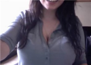 Brunette shows her big boobs