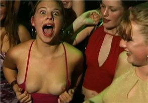 Flashing tits on night party