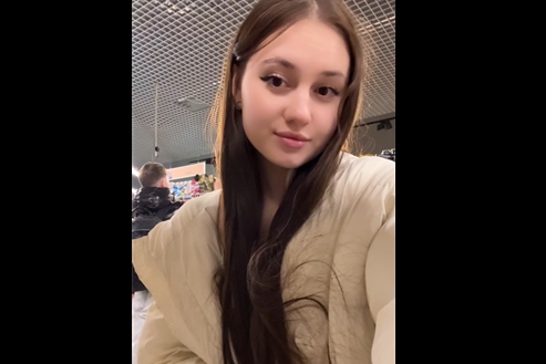 Cute teen Lucy Joy flash tits in store <!-- width=