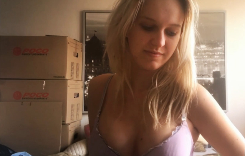 German teen JinSchimmer fucks herself and dirty talk