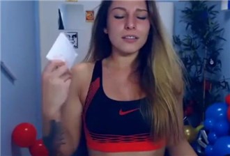 Cute blonde with vibrating toy in panties
