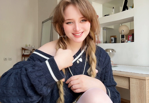 Soft cute girl ShyBlanche plays with pussy <!-- width=