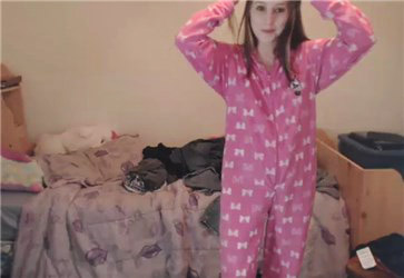 Cute girl undress pajama <!-- width=