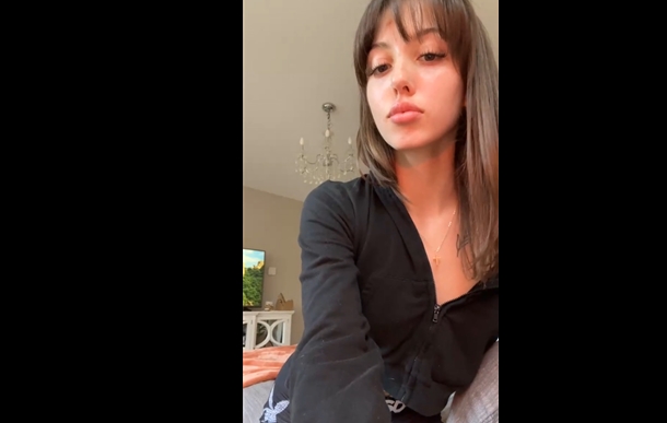 Cute Karli Mergenthaler teases and masturbates with hitachi