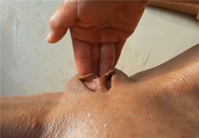 Closeup fingering wet pussy <!-- width=