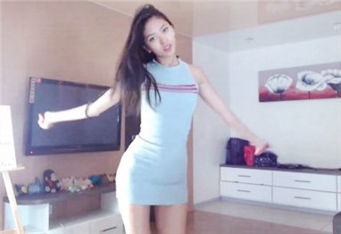 Cute Asian babe strip dance