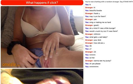 Horny chick plays with clitoris on Omegle chat