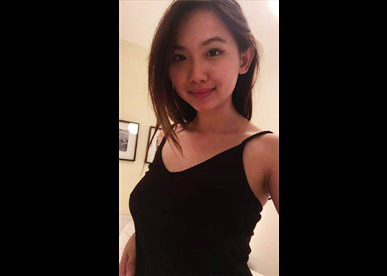 Cute Asian college girl flashing tits
