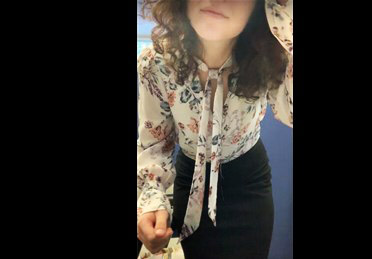 Reddit girl caitycatsells shows tits and ass in office <!-- width=