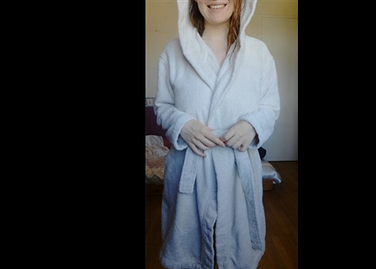 French babe undress bathrobe