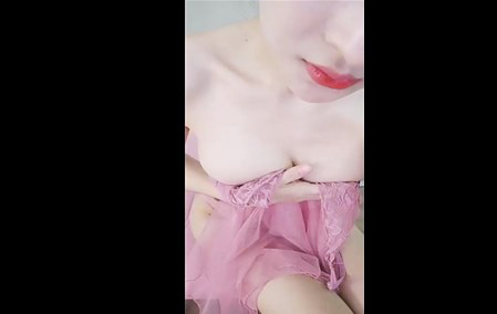 Cute Chinese chick undressing lingerie and masturbates