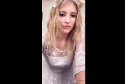 Sexy blonde bride striptease