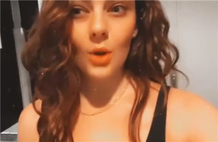Brunette herself filming undressing and masturbation on locker room <!-- width=