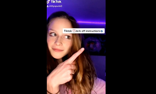 Cute brunette and her Jerk off instruction on TikTok