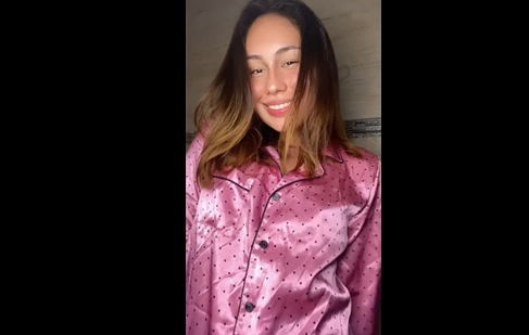 19yo girl teases in pajamas <!-- width=