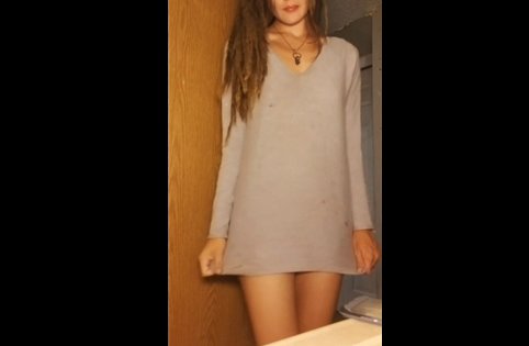 Hippie girl flashing pussy and tits <!-- width=