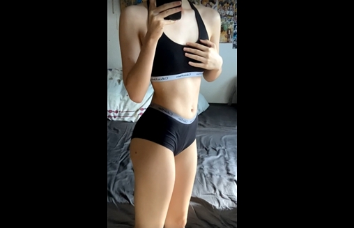 18yo Asian girl shows her perky tits