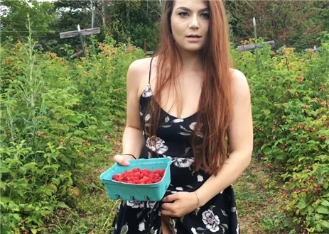On raspberries with lovense toy in a pussy 