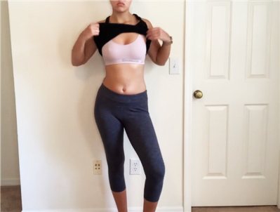 College girl strips down after workout <!-- width=