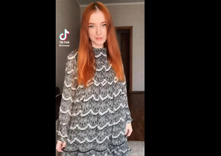 Redhead girl teases on TikTok <!-- width=