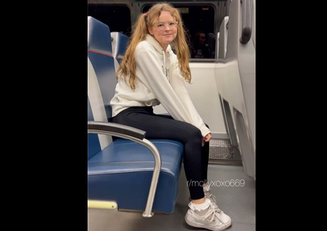 Onlyfans girl molly-pop pussy teases in the train <!-- width=