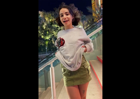 Petite teen jameliz public flashing tits