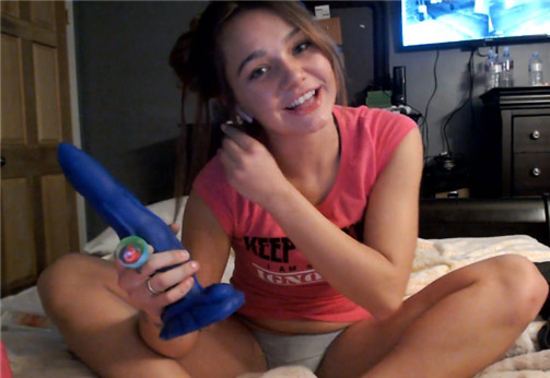 Mia Kay masturbates with alien dildo <!-- width=