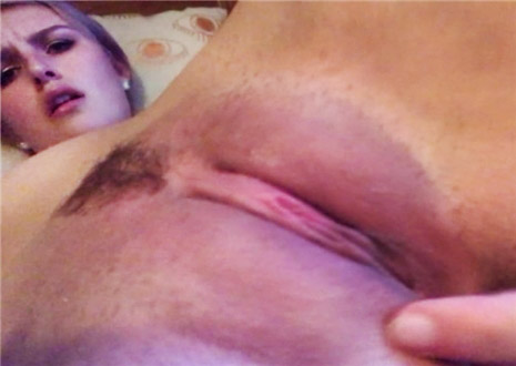 Horny teen closeup plays with pink pussy