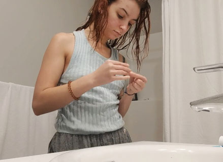 Stepsister in the bathroom <!-- width=