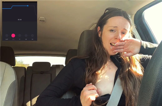 Lovense lush orgasm in car