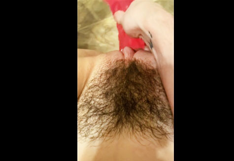 POV masturbation hairy pussy