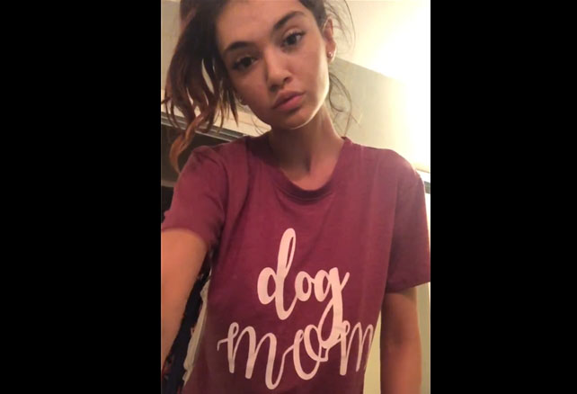 Amira Brie teases in t-shirt <!-- width=