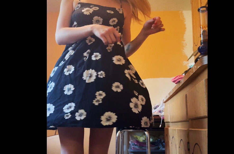 She loves sticking huge things in her tiny asshole