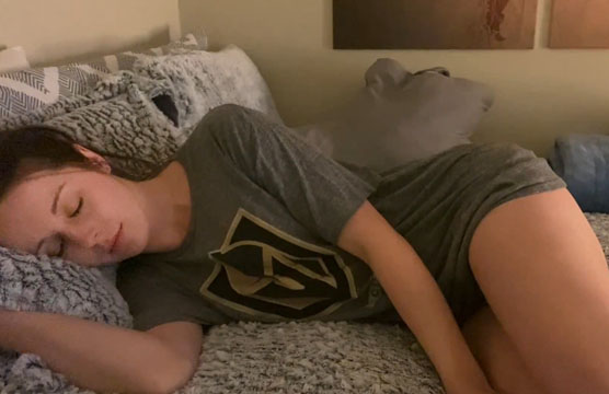 Morning masturbation with dildo <!-- width=