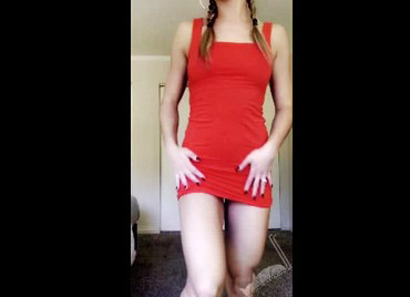 Reddit girl mathema-kitten teases in little red dress <!-- width=