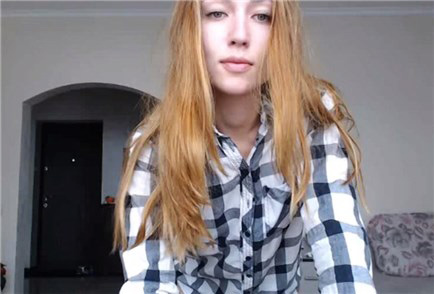 Sexy slender blonde striptease on cam <!-- width=