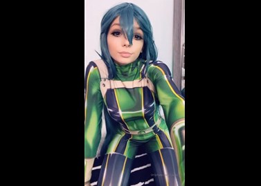 Cosplay girl as Froppy hot masturbates <!-- width=