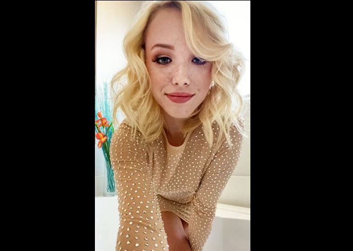 Sexy petite blonde DixieLynn and her masturbation solo in bathroom