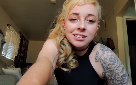 Blonde AutumnNight shows masturbation JOI <!-- width=