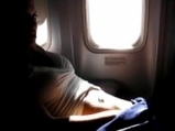 Girl Masturbates on the Plane <!-- width=