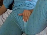 Latina girl in pajamas masturbates on cam