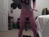 Amateur girl undressing and dancing