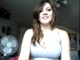 Brunette girl shows boobs on cam