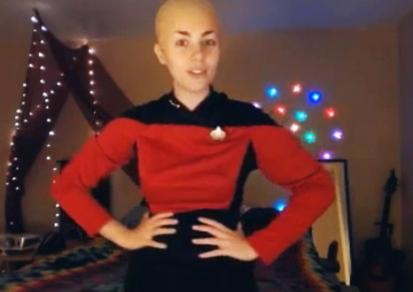 Cosplay busty girl loves Star Trek