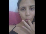 Girl fingering and lick her juicy on WhatsApp <!-- width=